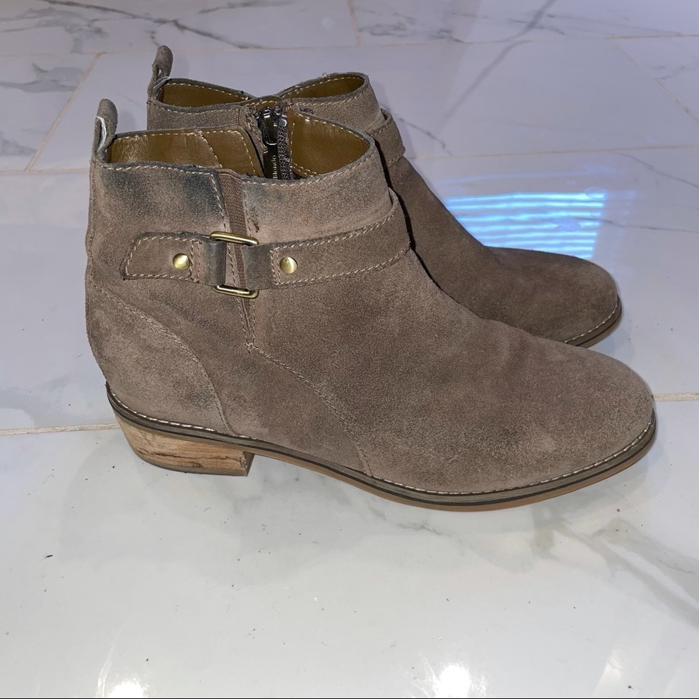 Blondo Tan Buckle Ankle Bootie
